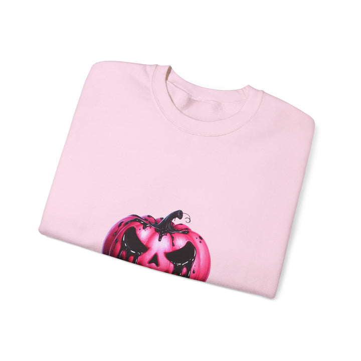 Happy Halloween Acrostic Poem Sweatshirt - Creepy Pink