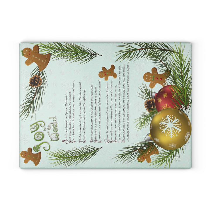 It's Just a Phrase Glass Cutting Board - "Joy to the World"