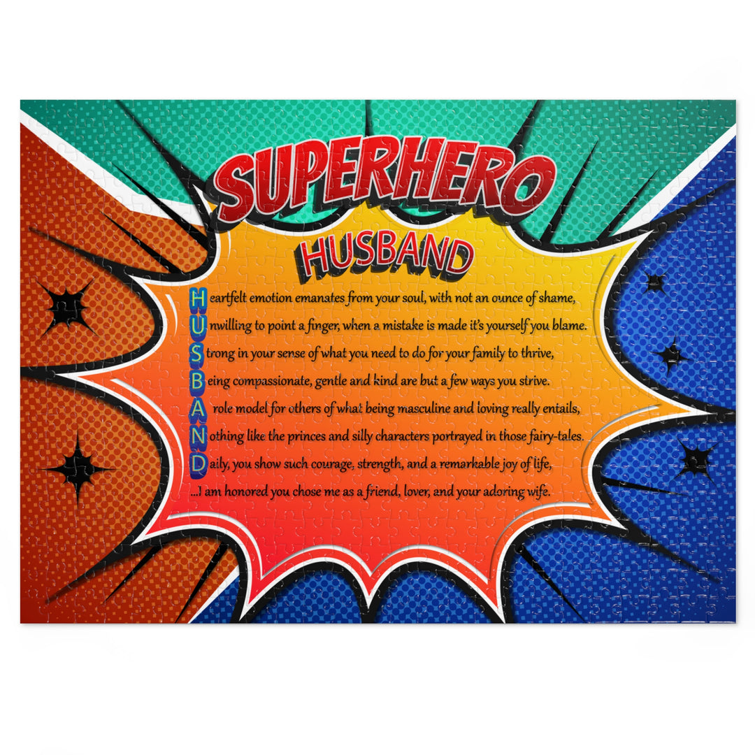 Husband Acrostic Poem Jigsaw Puzzle - Comic Style- Tin Box