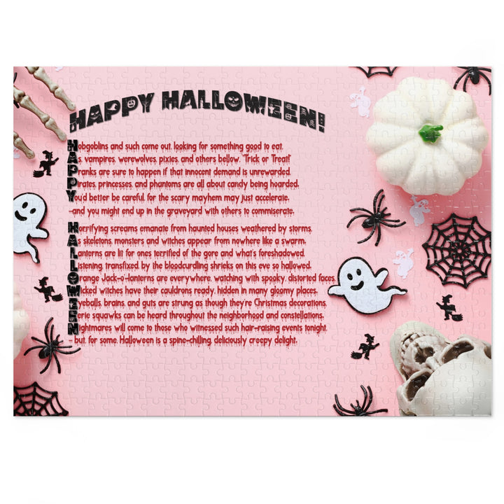 Happy Halloween Acrostic Poem Jigsaw Puzzle - Tin Box - Pink