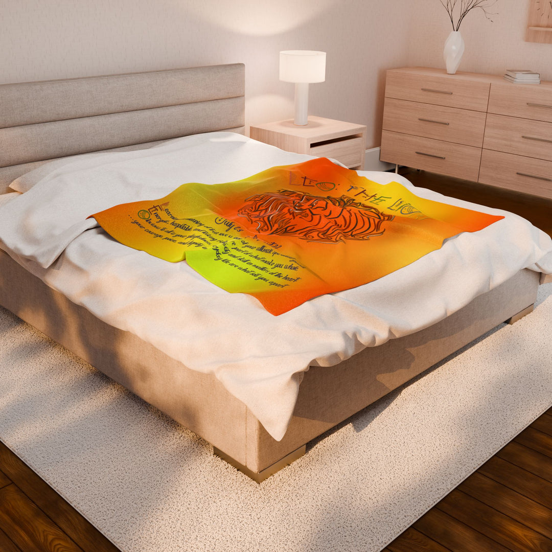 Leo Acrostic Poem Velveteen Plush Blanket