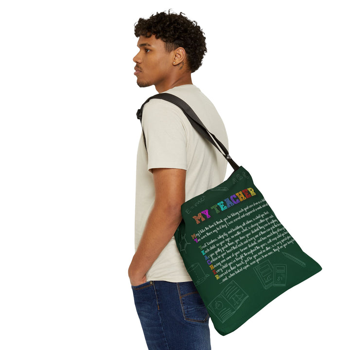 My Teacher Acrostic Poem Adjustable Tote Bag - Personalized