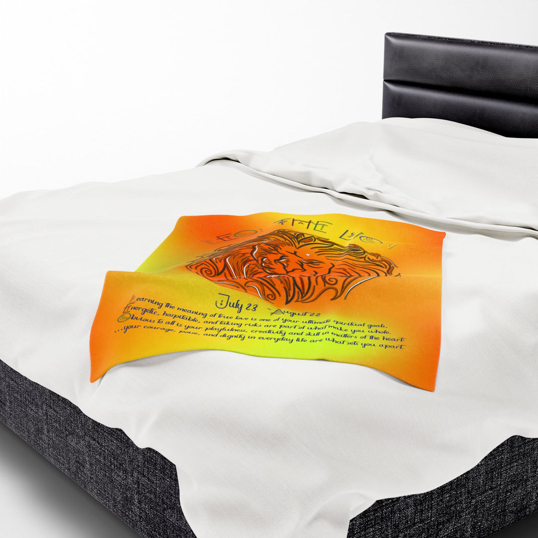 Leo Acrostic Poem Velveteen Plush Blanket