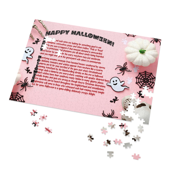 Happy Halloween Acrostic Poem Jigsaw Puzzle - Tin Box - Pink