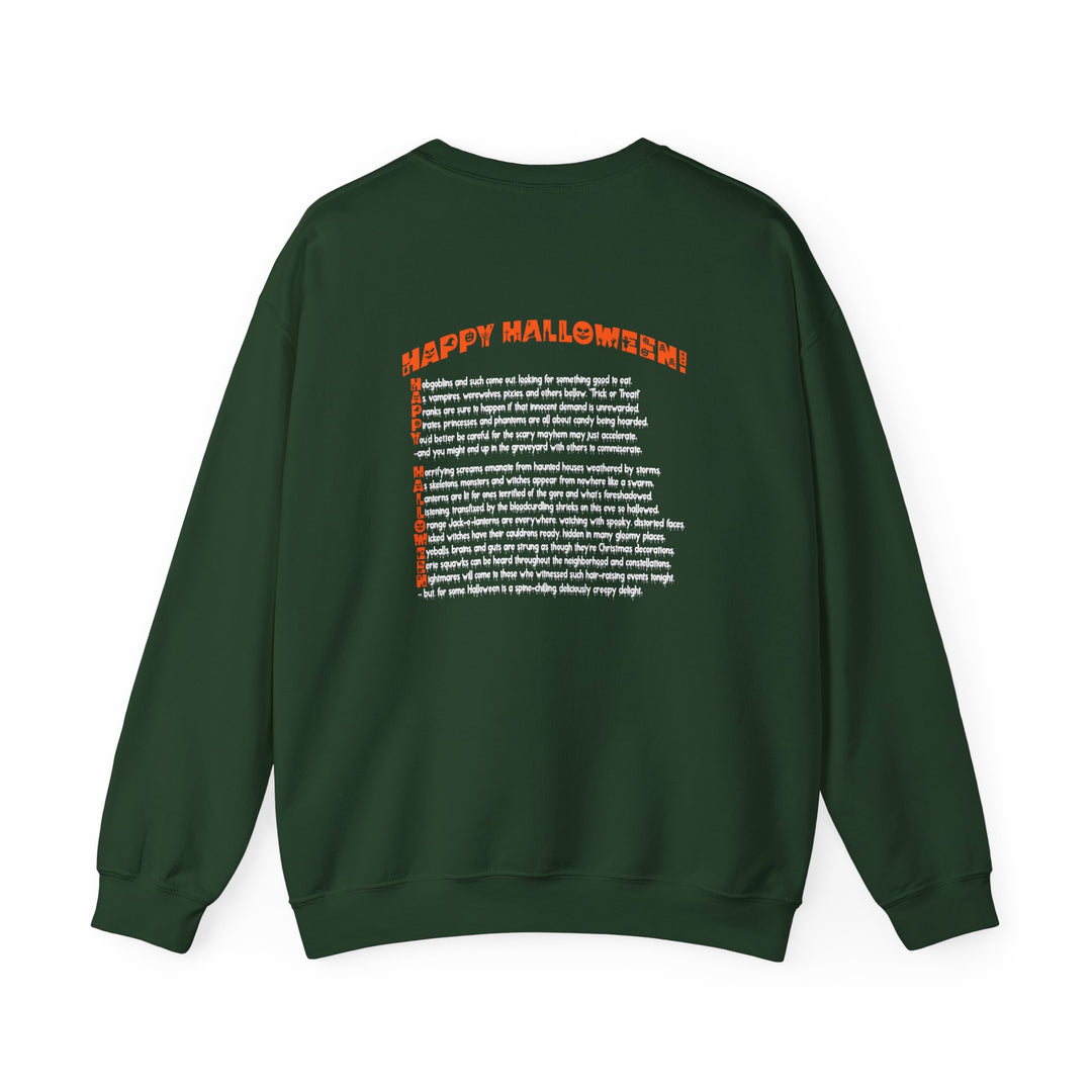 Happy Halloween Acrostic Poem Sweatshirt - Gnome with Pumpkin