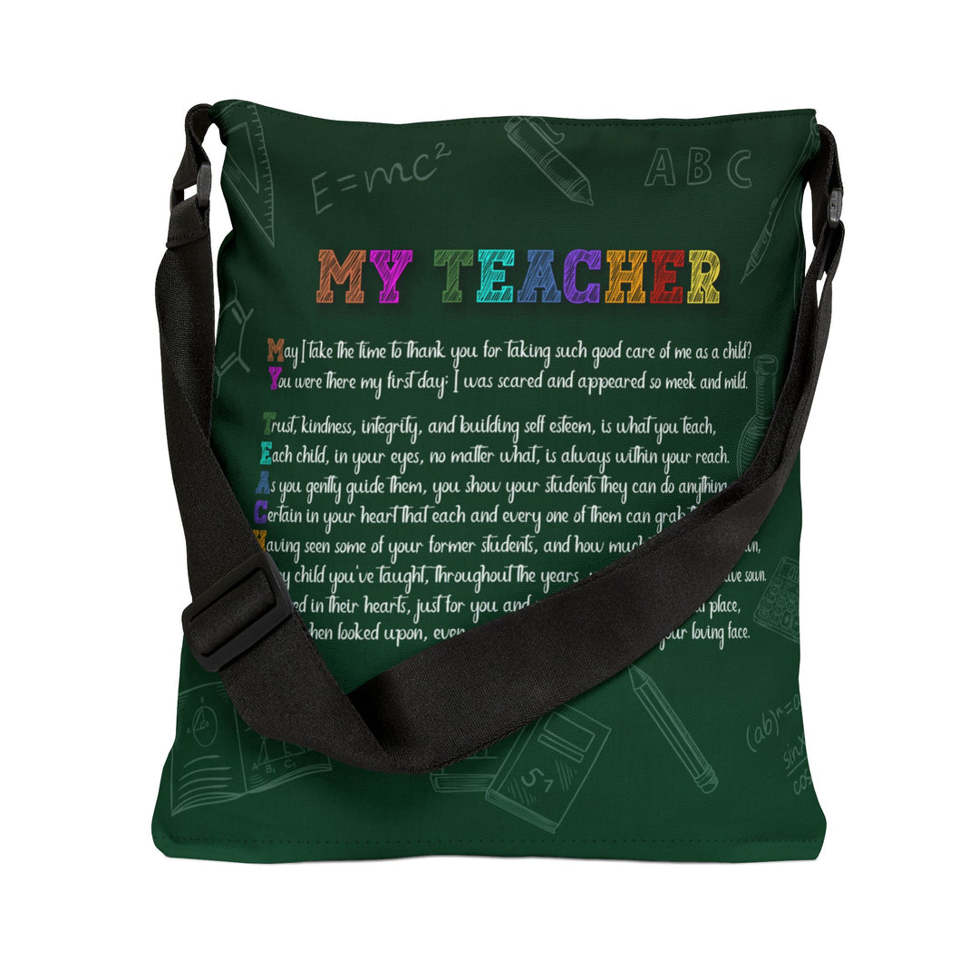 My Teacher Acrostic Poem Adjustable Tote Bag - Personalized