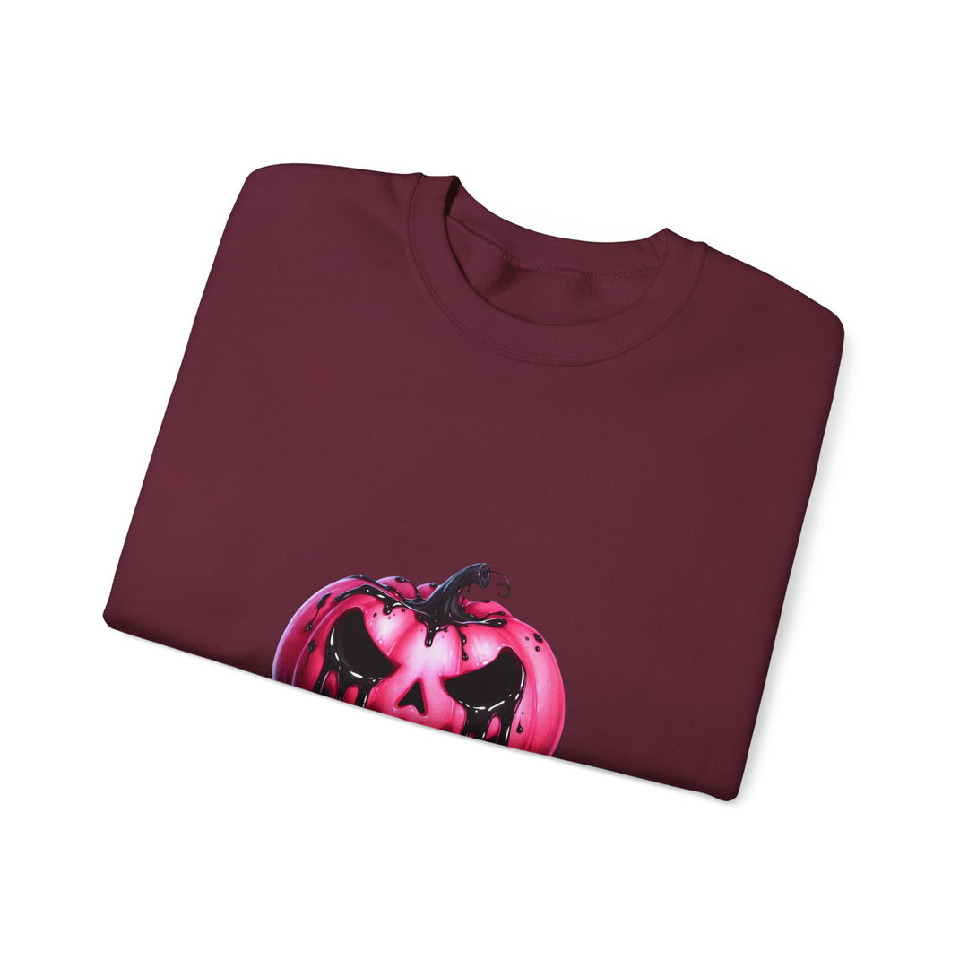 Happy Halloween Acrostic Poem Sweatshirt - Creepy Pink