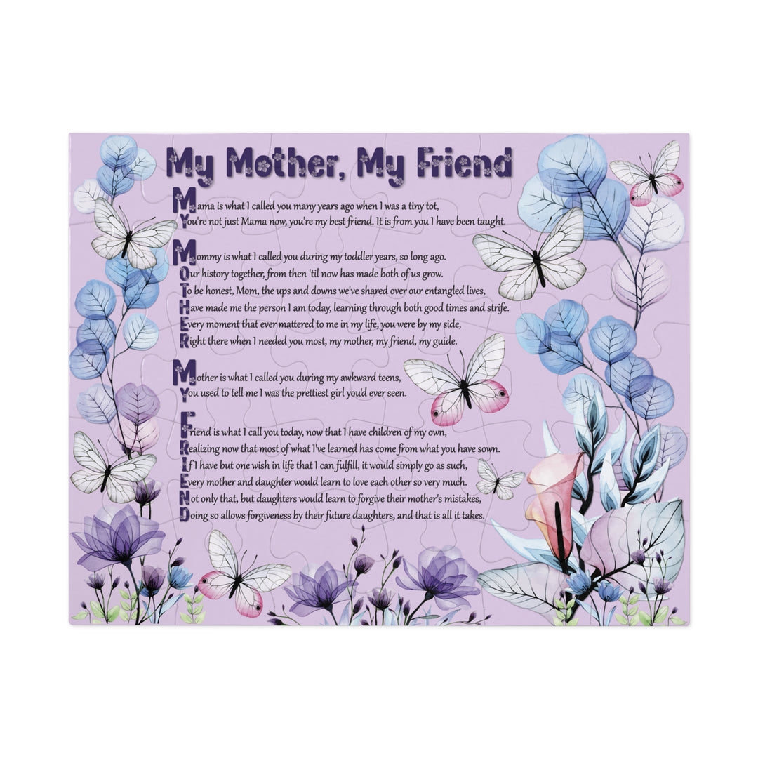 My Mother, My Friend Acrostic Poem Jigsaw Puzzle - Tin Box