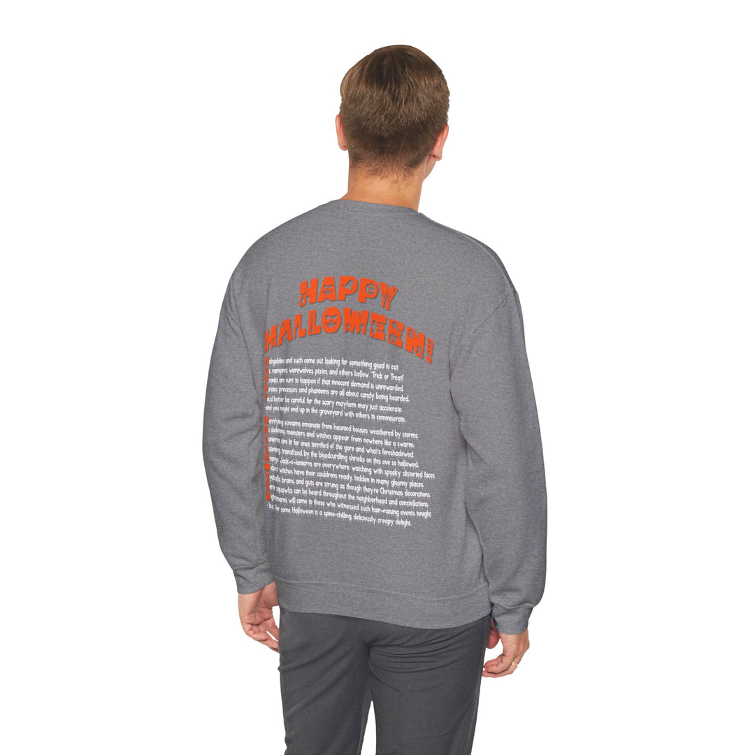 Happy Halloween Acrostic Poem  Sweatshirt - Creepy Black Pumpkin