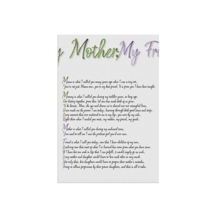 My Mother, My Friend Acrostic Poem outdoor/Garden Banner - Soft