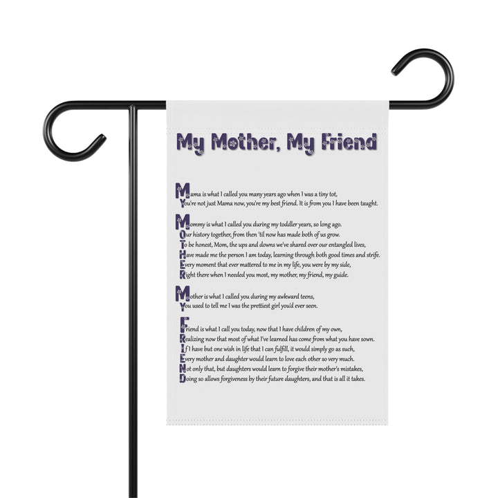 My Mother, My Friend Acrostic Poem outdoor/Garden Banner - Flower Font