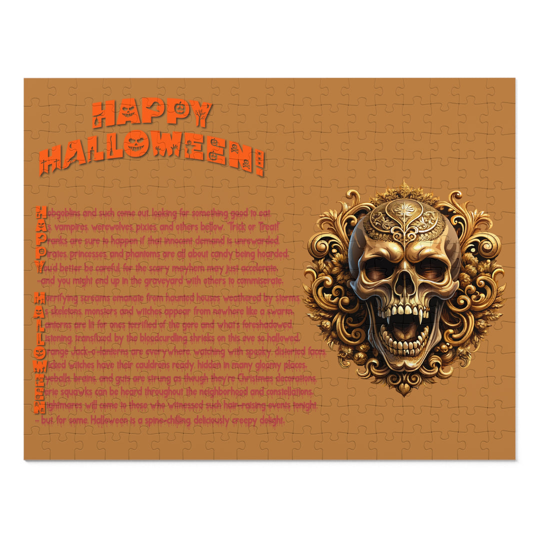 Happy Halloween Acrostic Poem Jigsaw Puzzle - Skull - Tin Box
