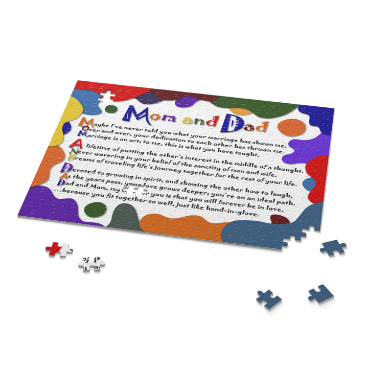 Mom and Dad Acrostic Poem Jigsaw Puzzle - Quirky Splatter