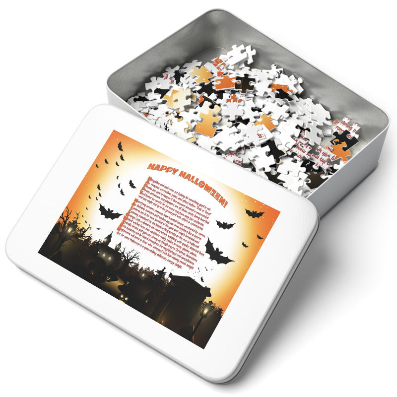 Happy Halloween Poem Jigsaw Puzzle - Tin Box