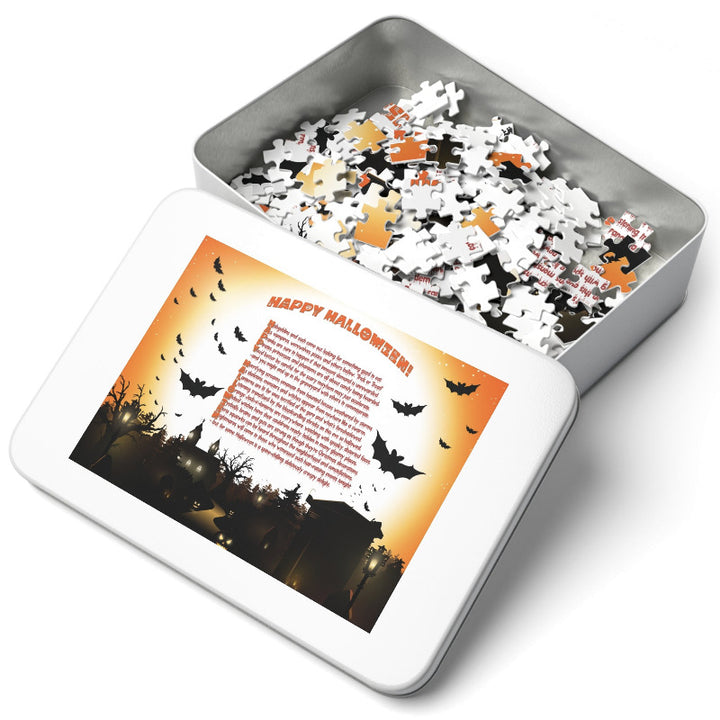 Happy Halloween Poem Jigsaw Puzzle - Tin Box