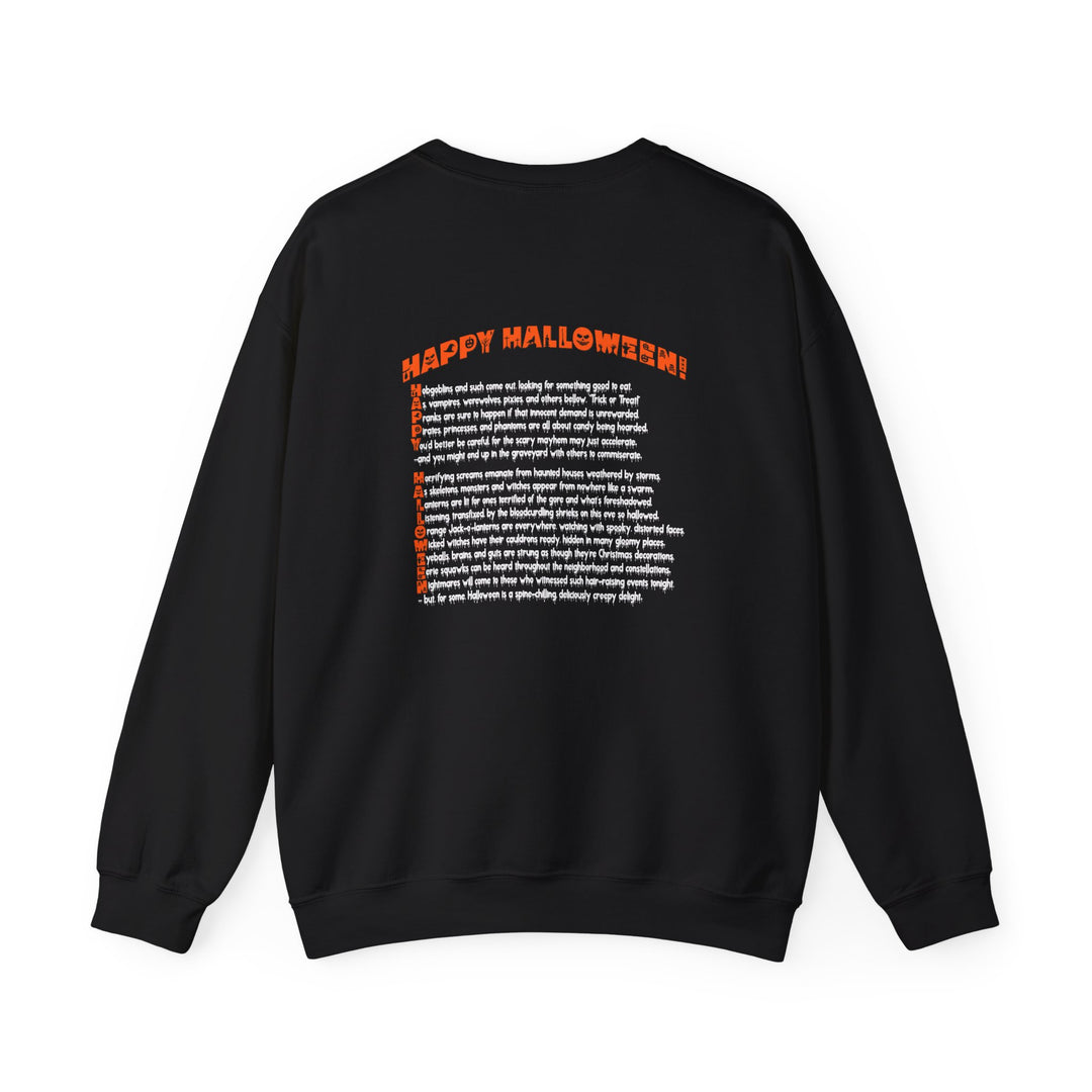 Happy Halloween Acrostic Poem Sweatshirt - Gnome with Pumpkin