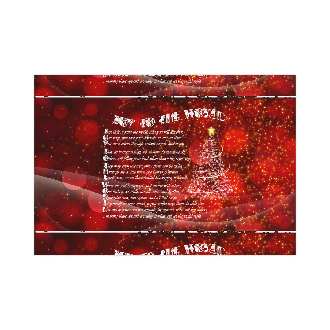 Joy to the World Acrostic Poem Festive Gift Wrap