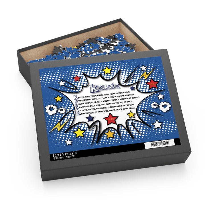 Namesakes Acrostic Name Poem Jigsaw Puzzle - Comic Blue