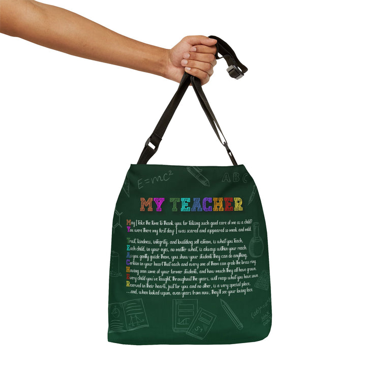 My Teacher Acrostic Poem Adjustable Tote Bag - Personalized