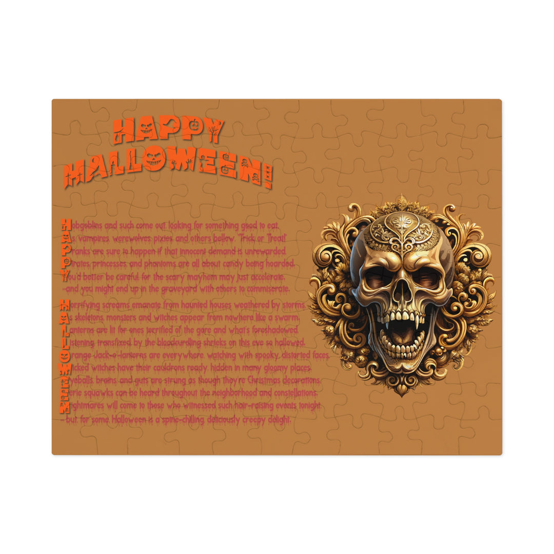 Happy Halloween Acrostic Poem Jigsaw Puzzle - Skull - Tin Box