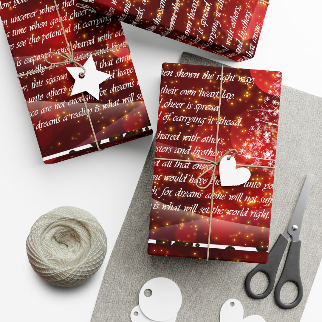 Joy to the World Acrostic Poem Festive Gift Wrap