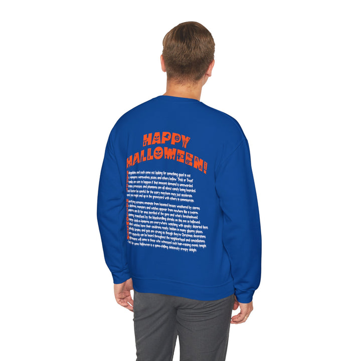 Happy Halloween Acrostic Poem  Sweatshirt - Creepy Black Pumpkin