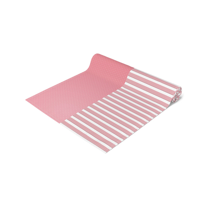 It’s a Girl Table Runner - Pink-White Stripes - No Personalization