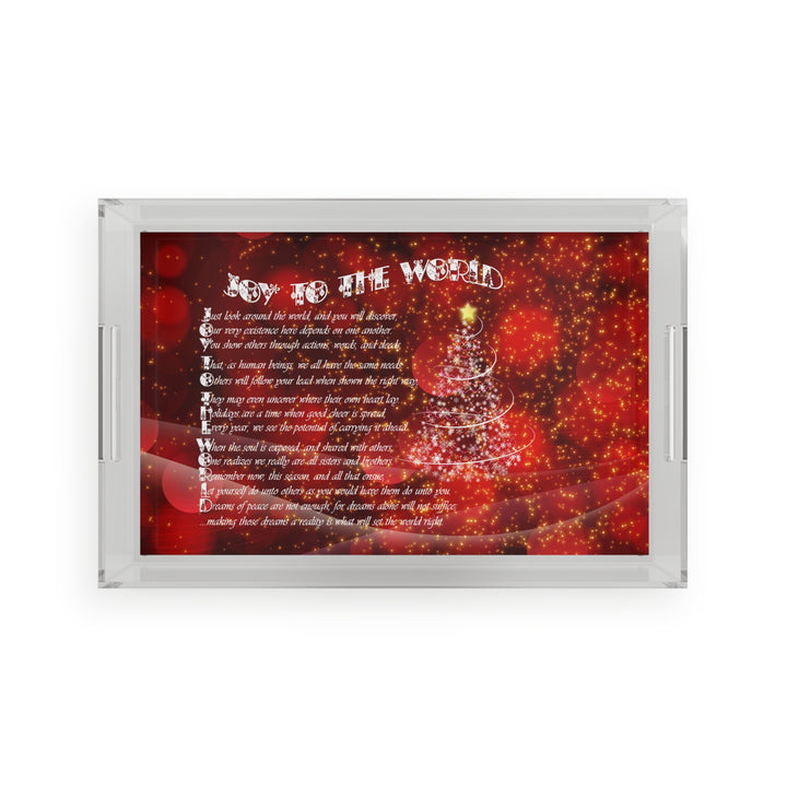 Joy to the World Acrostic Poem Acrylic Serving Tray