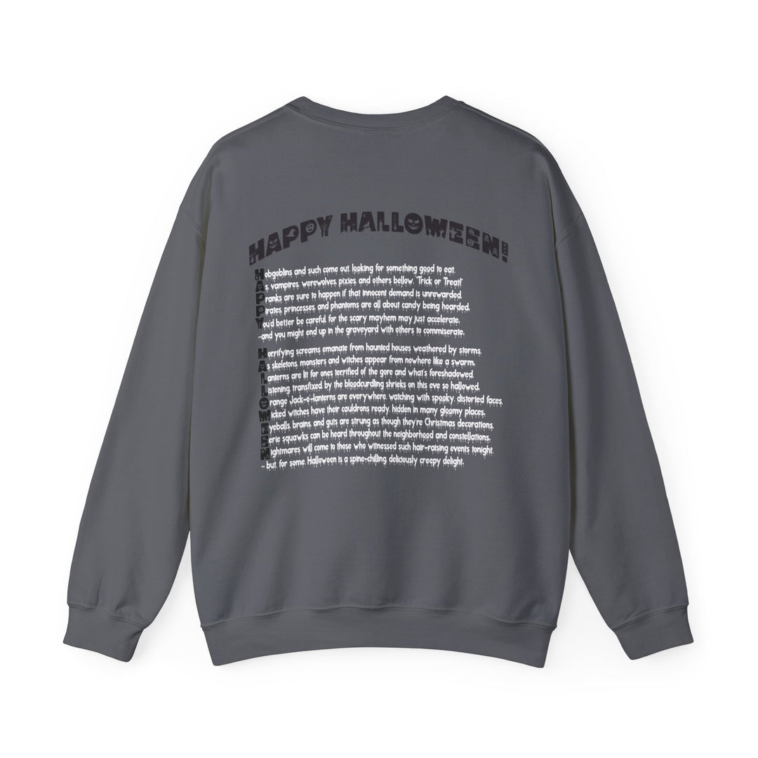 Happy Halloween Acrostic Poem Sweatshirt  - Creepy Modern Witch