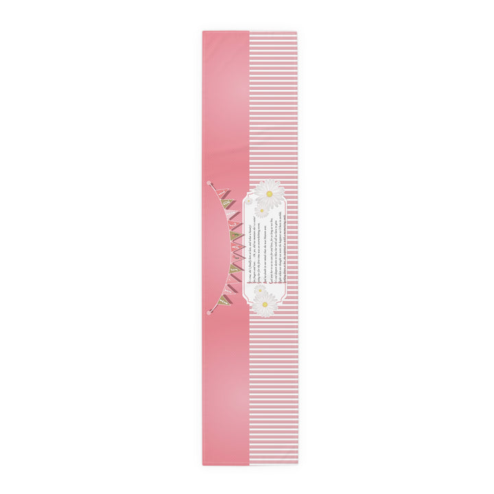 It’s a Girl Table Runner - Pink-White Stripes - No Personalization