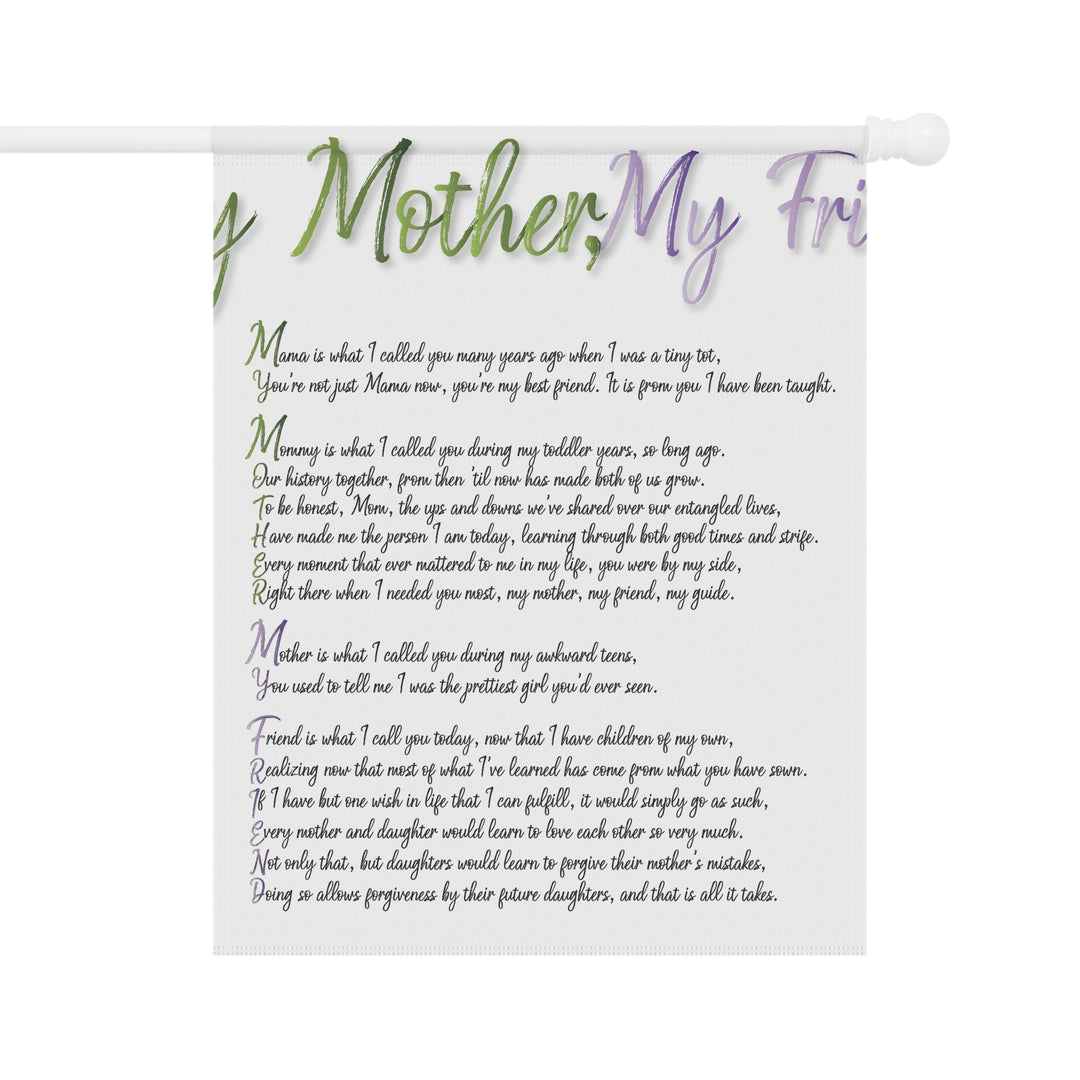 My Mother, My Friend Acrostic Poem outdoor/Garden Banner - Soft