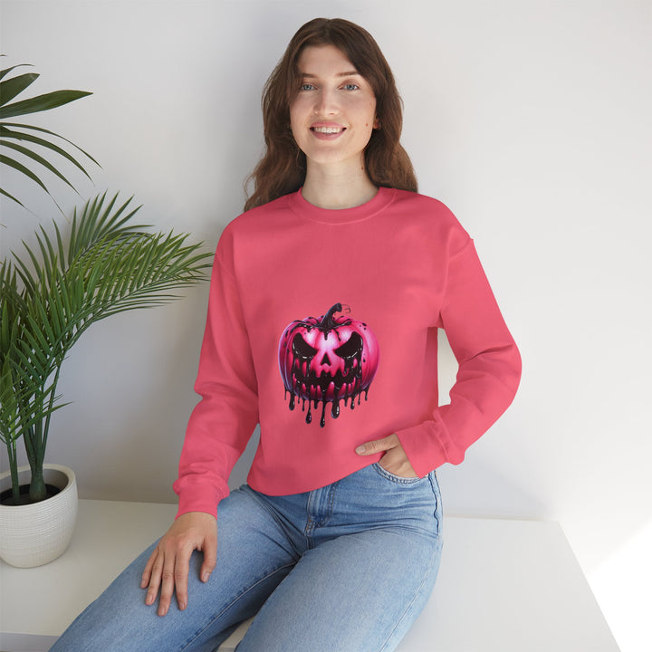 Happy Halloween Acrostic Poem Sweatshirt - Creepy Pink