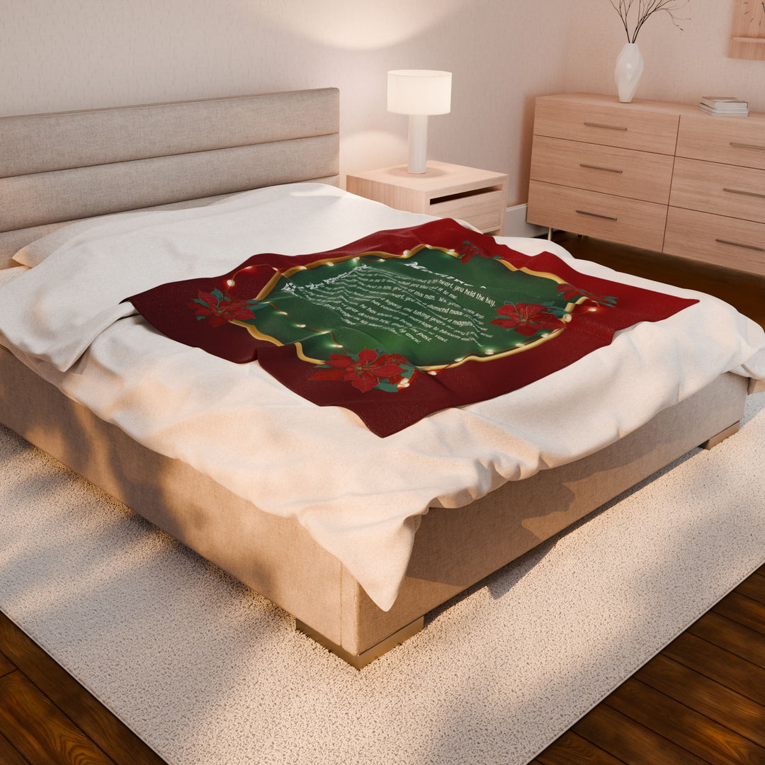 Mother-in-Law Acrostic Poem Velveteen Plush Blanket - Poinsettias