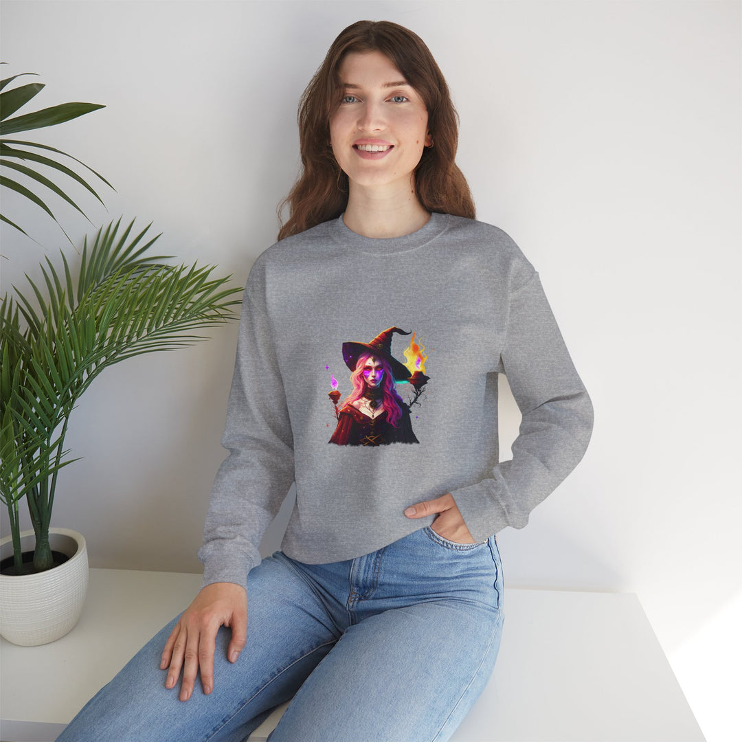 Happy Halloween Acrostic Poem Sweatshirt  - Creepy Modern Witch