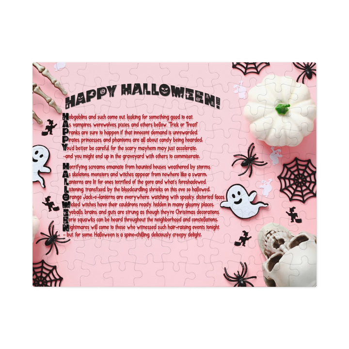 Happy Halloween Acrostic Poem Jigsaw Puzzle - Tin Box - Pink