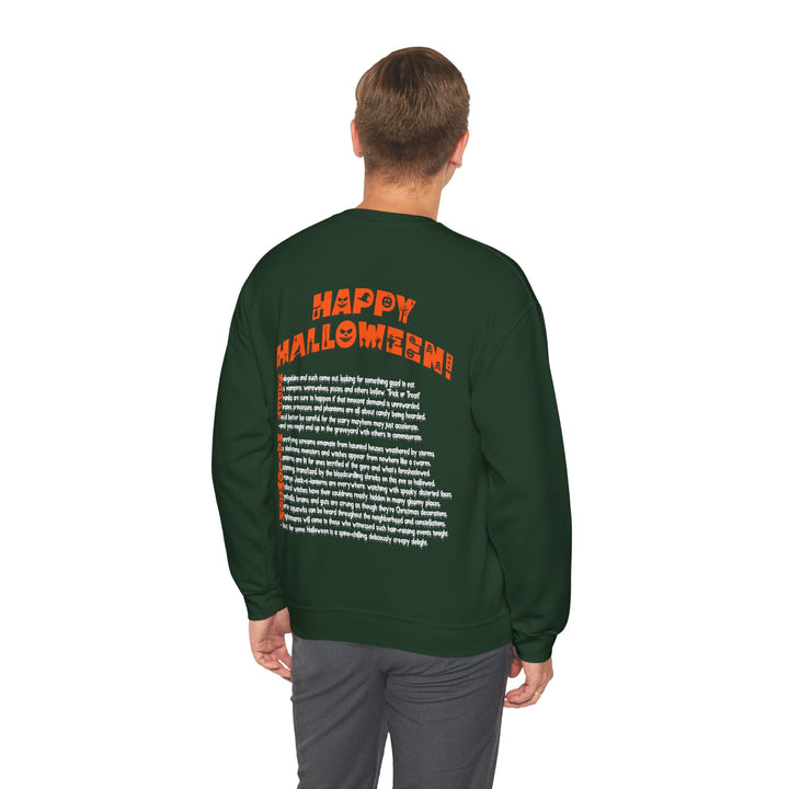Happy Halloween Acrostic Poem  Sweatshirt - Creepy Black Pumpkin