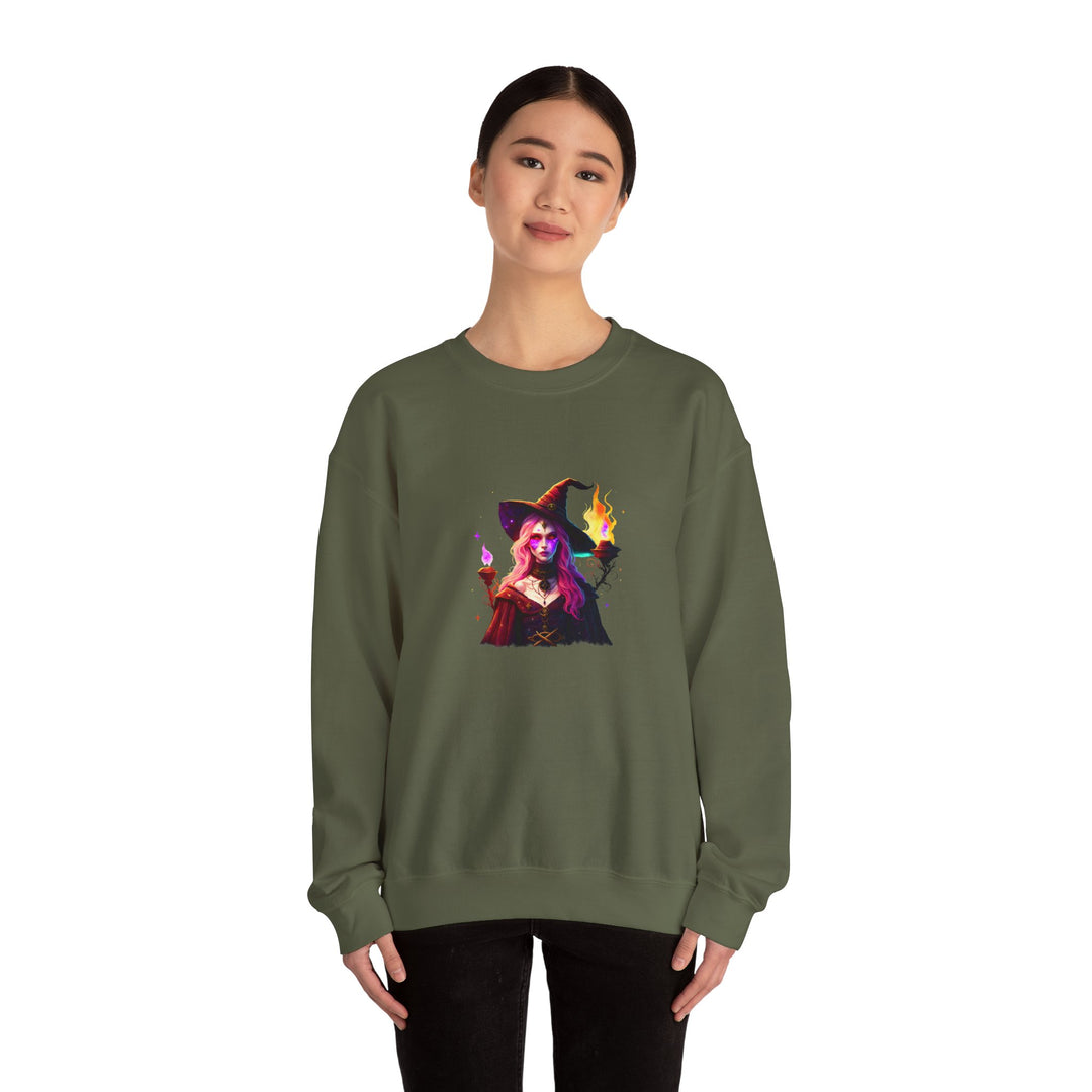 Happy Halloween Acrostic Poem Sweatshirt  - Creepy Modern Witch