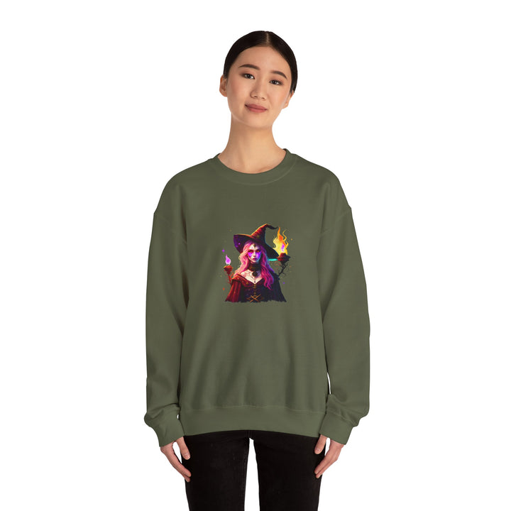 Happy Halloween Acrostic Poem Sweatshirt  - Creepy Modern Witch