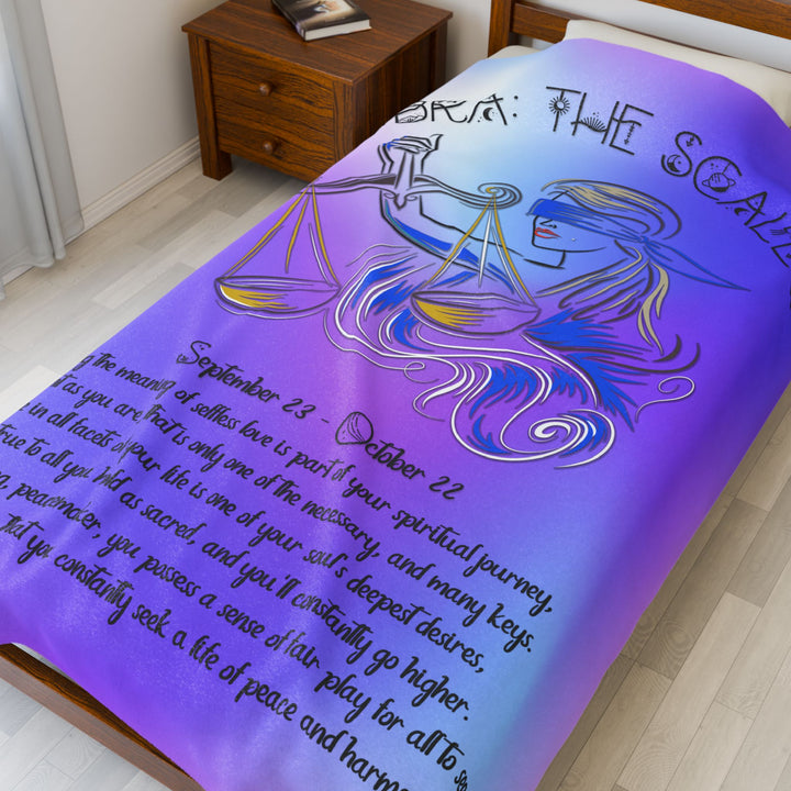 Libra Acrostic Poem Velveteen Plush Blanket