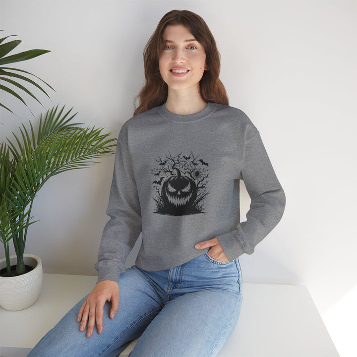 Happy Halloween Acrostic Poem  Sweatshirt - Creepy Black Pumpkin