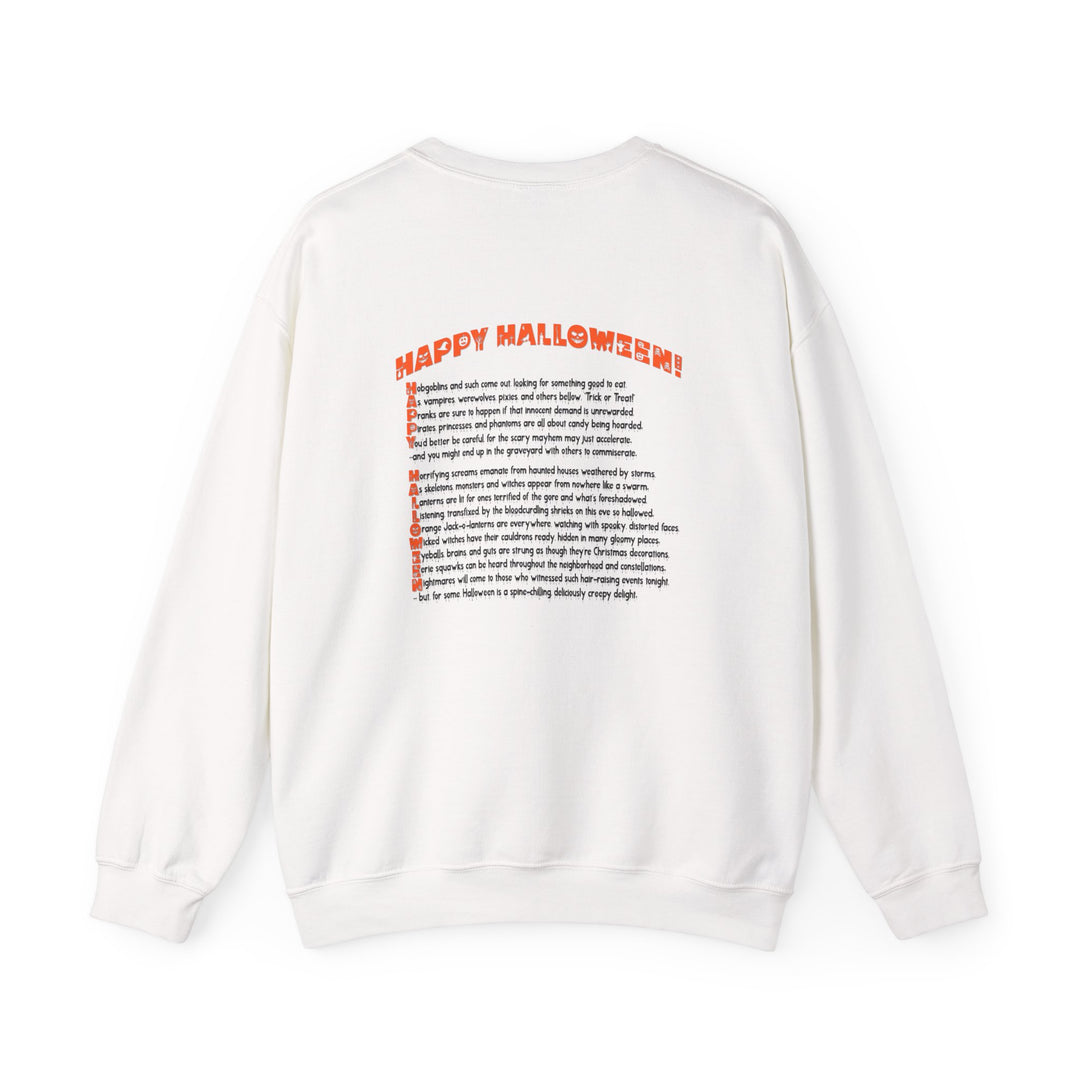 Happy Halloween Acrostic Poem Sweatshirt - Gnome with Pumpkin