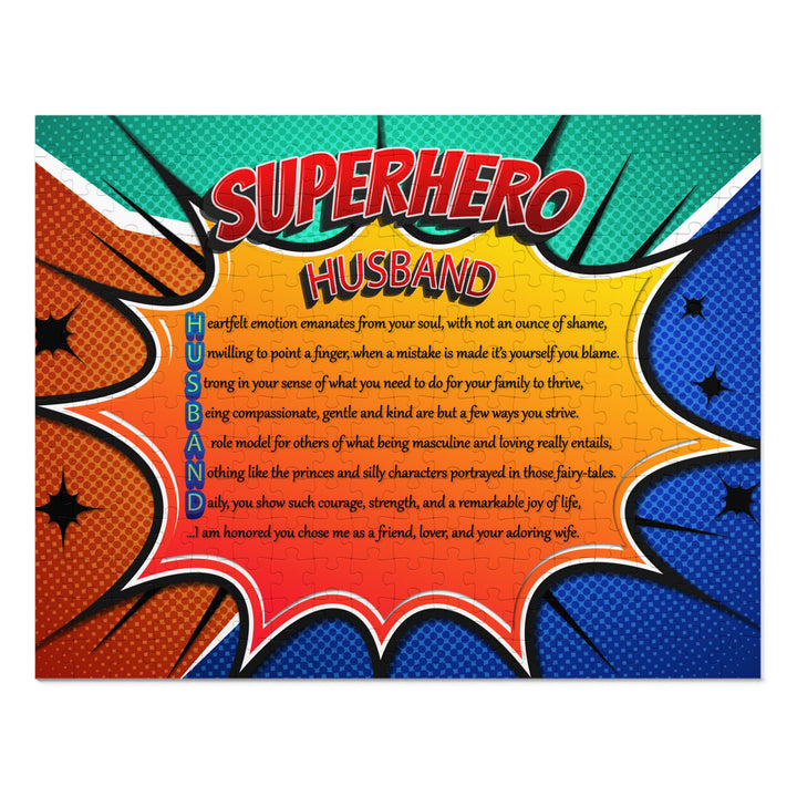 Husband Acrostic Poem Jigsaw Puzzle - Comic Style- Tin Box