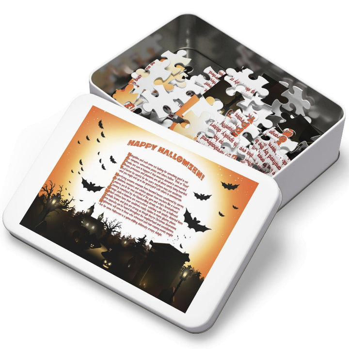 Happy Halloween Poem Jigsaw Puzzle - Tin Box