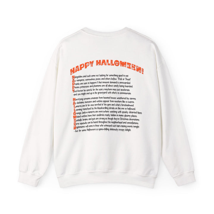 Happy Halloween Acrostic Poem Sweatshirt  - Creepy Modern Witch