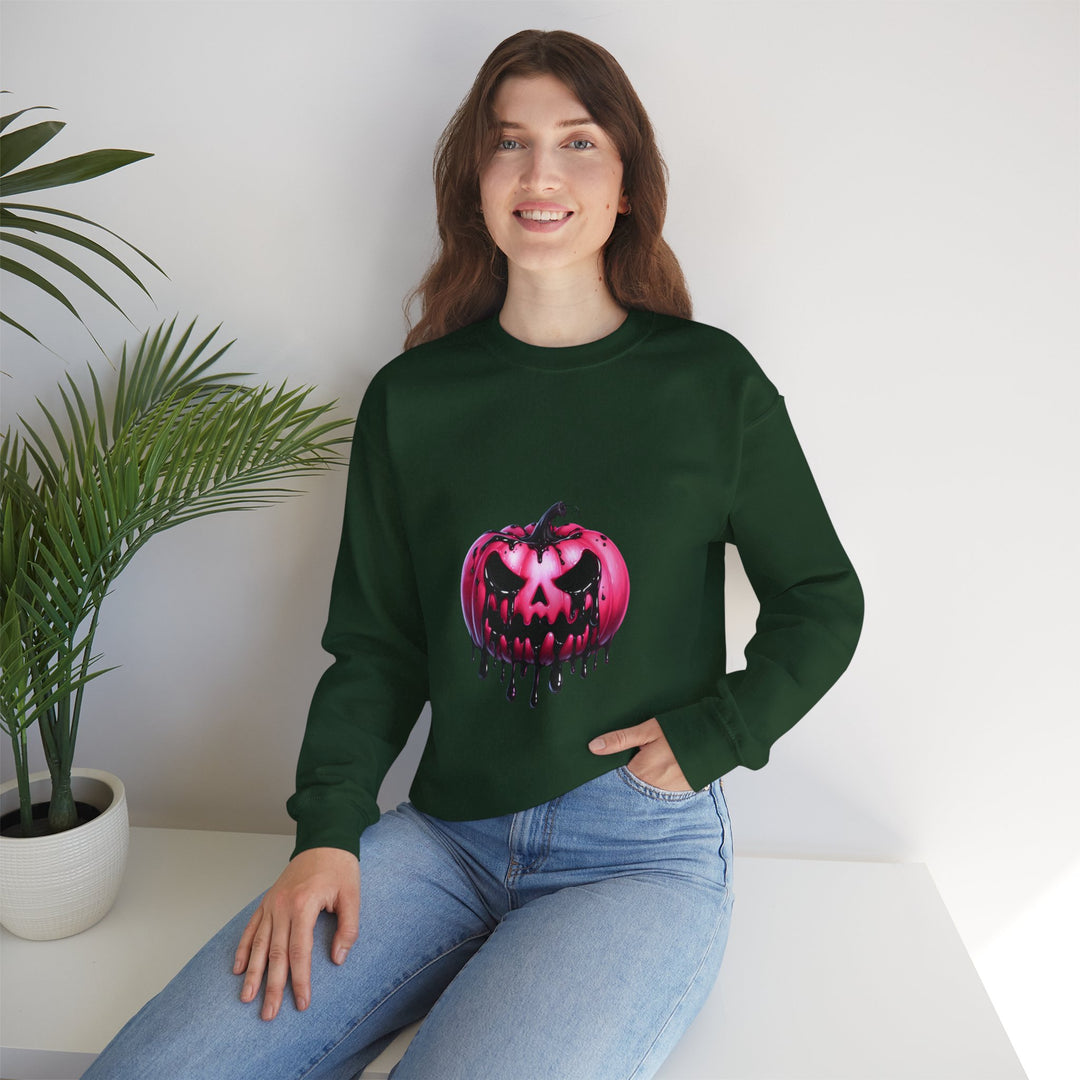 Happy Halloween Acrostic Poem Sweatshirt - Creepy Pink