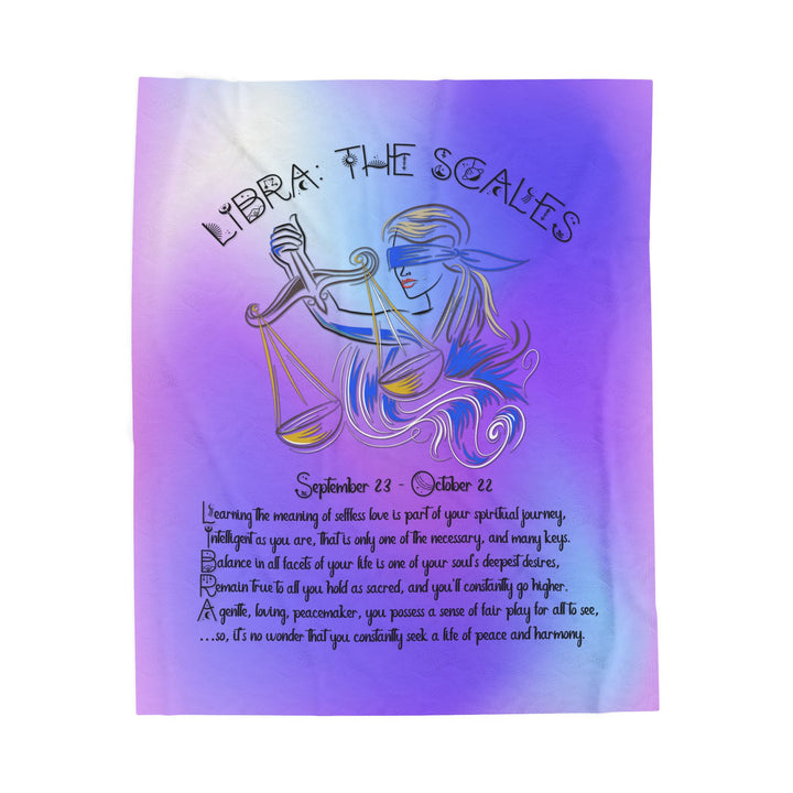 Libra Acrostic Poem Velveteen Plush Blanket