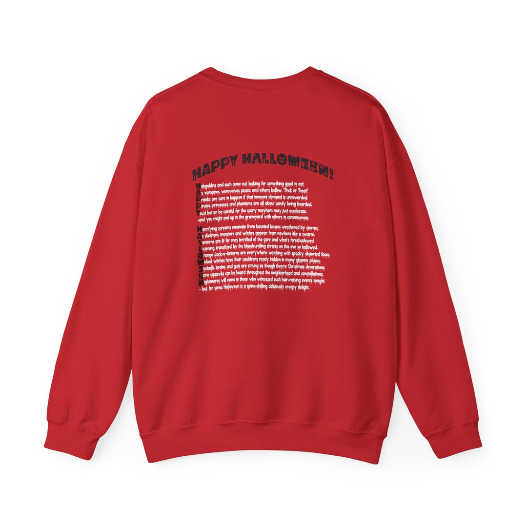 Happy Halloween Acrostic Poem Sweatshirt - Creepy Pumpkin