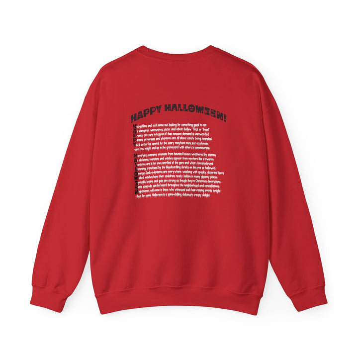 Happy Halloween Acrostic Poem Sweatshirt - Creepy Pumpkin