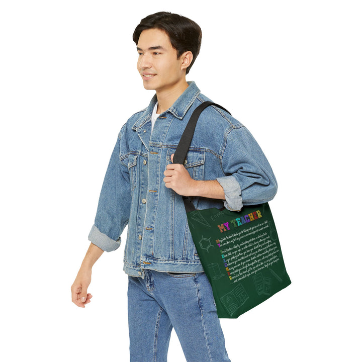 My Teacher Acrostic Poem Adjustable Tote Bag - Personalized