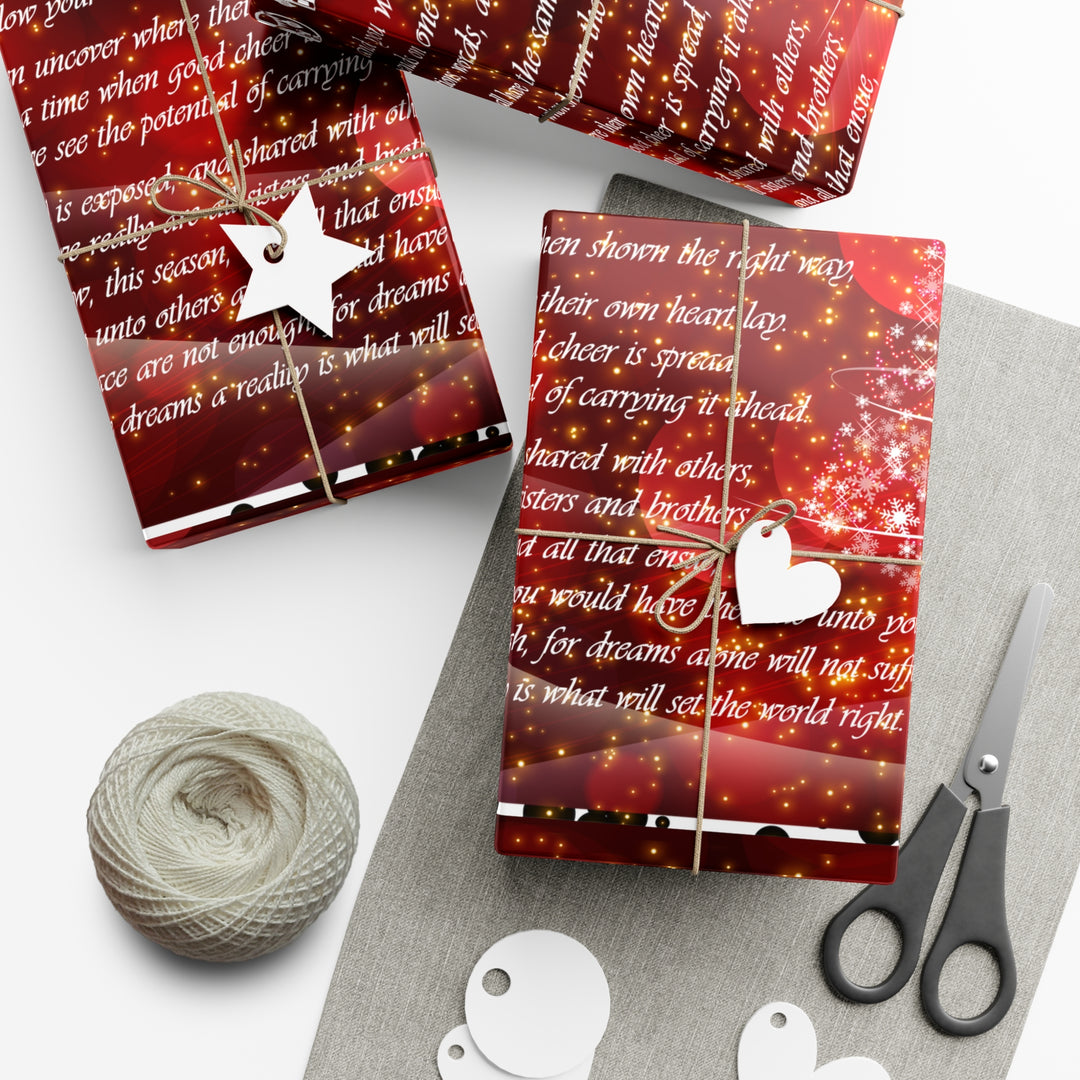 Joy to the World Acrostic Poem Festive Gift Wrap